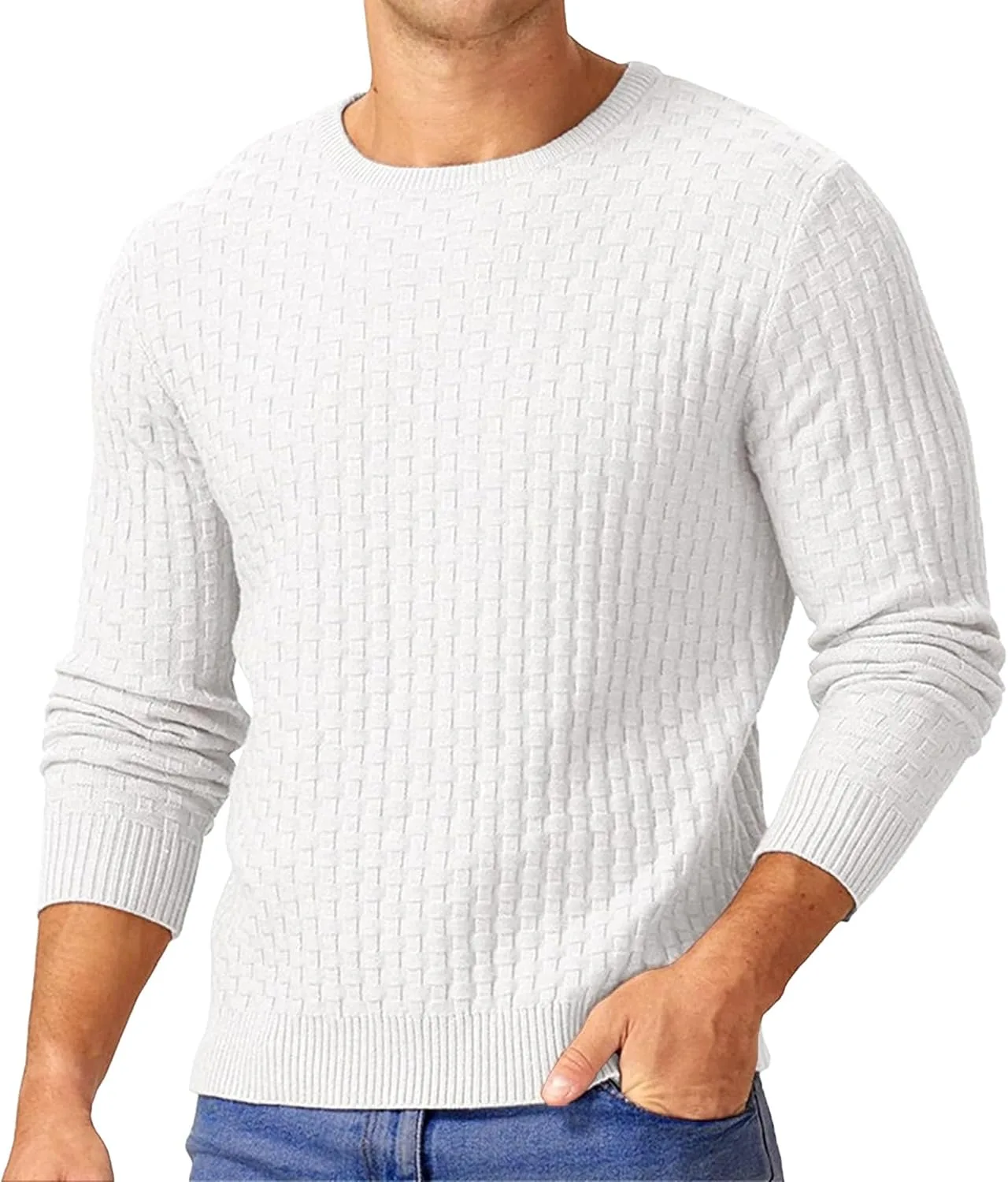 Мужской свитер с круглой горловиной Slim Fit