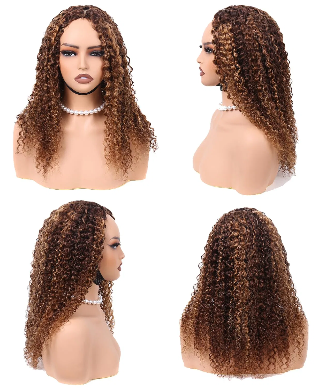 Женский парик «V Part» из натуральных волос 20 дюймов Aiqi Hair, Brown — фото 2