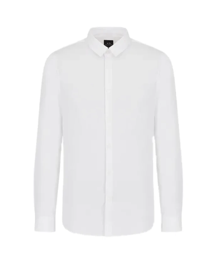 

Современная приталенная черная рубашка Armani Exchange, белый