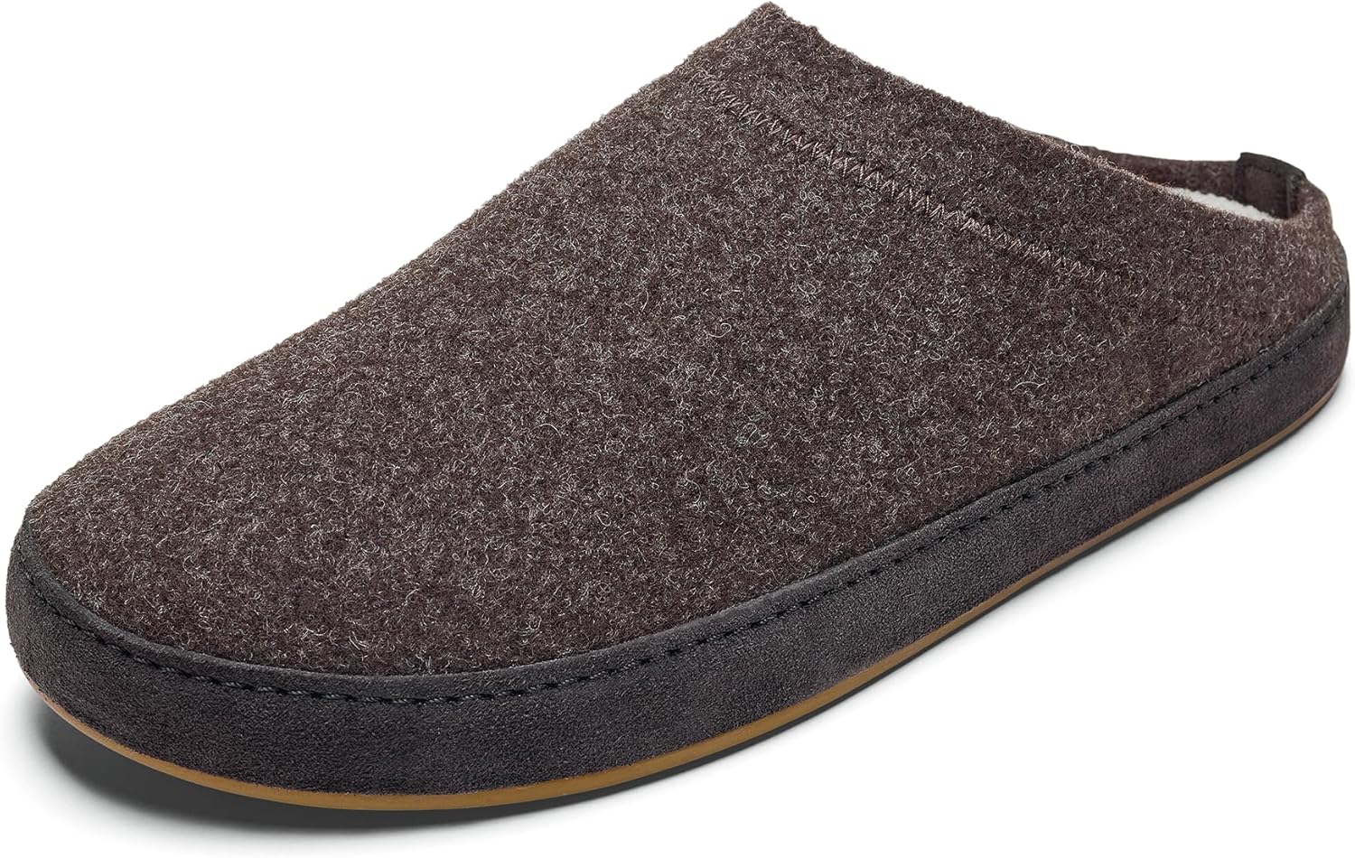 

Мужские тапочки-муляжи OLUKAI Hamani Hulu из шерсти, мягкие и удобные тапочки с высококачественными материалами, овчина и итальянский фетр, для ношения весь день, Dark Java/Dark Java