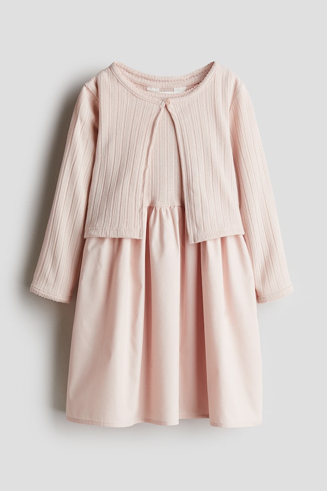 

Костюм-Двойка с платьем и кардиганом H&M, розовый