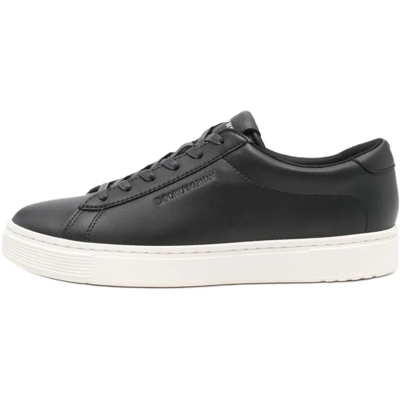 Кроссовки для скейтбординга кожаные EMPORIO ARMANI Black