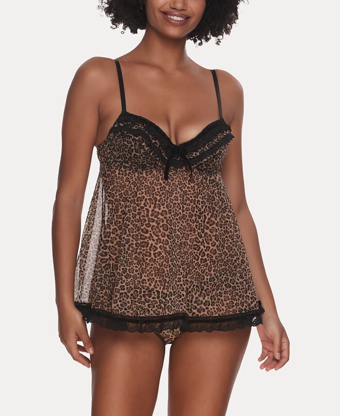 

Женский комплект нижнего белья Galore Babydoll из 2 предметов с оборками Jezebel, мультиколор