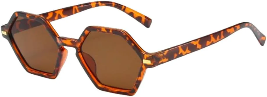 

Модные солнцезащитные очки Polygon для женщин, защита от ультрафиолета UV400, ретро-панк, декор с заклепками, солнцезащитные очки для мужчин generic, Tea