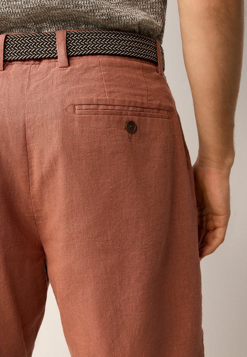 Шорты REGULAR FIT BELTED CHINO Next, оранжевый — фото 4