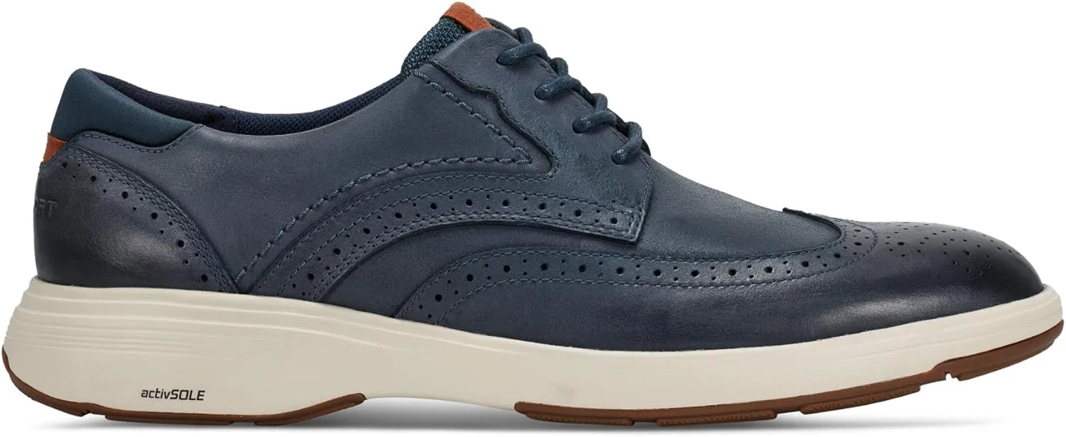 Мужские оксфорды Rockport Noah Wingtip, Dark Blue Leather — фото 3