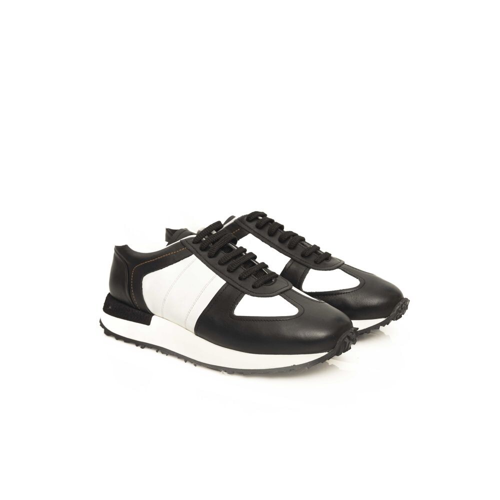 

Мужские кроссовки Cerruti 1881 из телячьей кожи, цвет Black And White