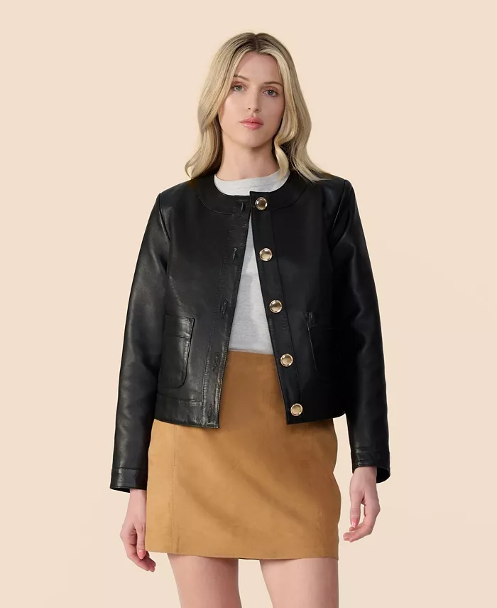 

Платье Women's Leather Cropped Jacket Furniq UK, черный