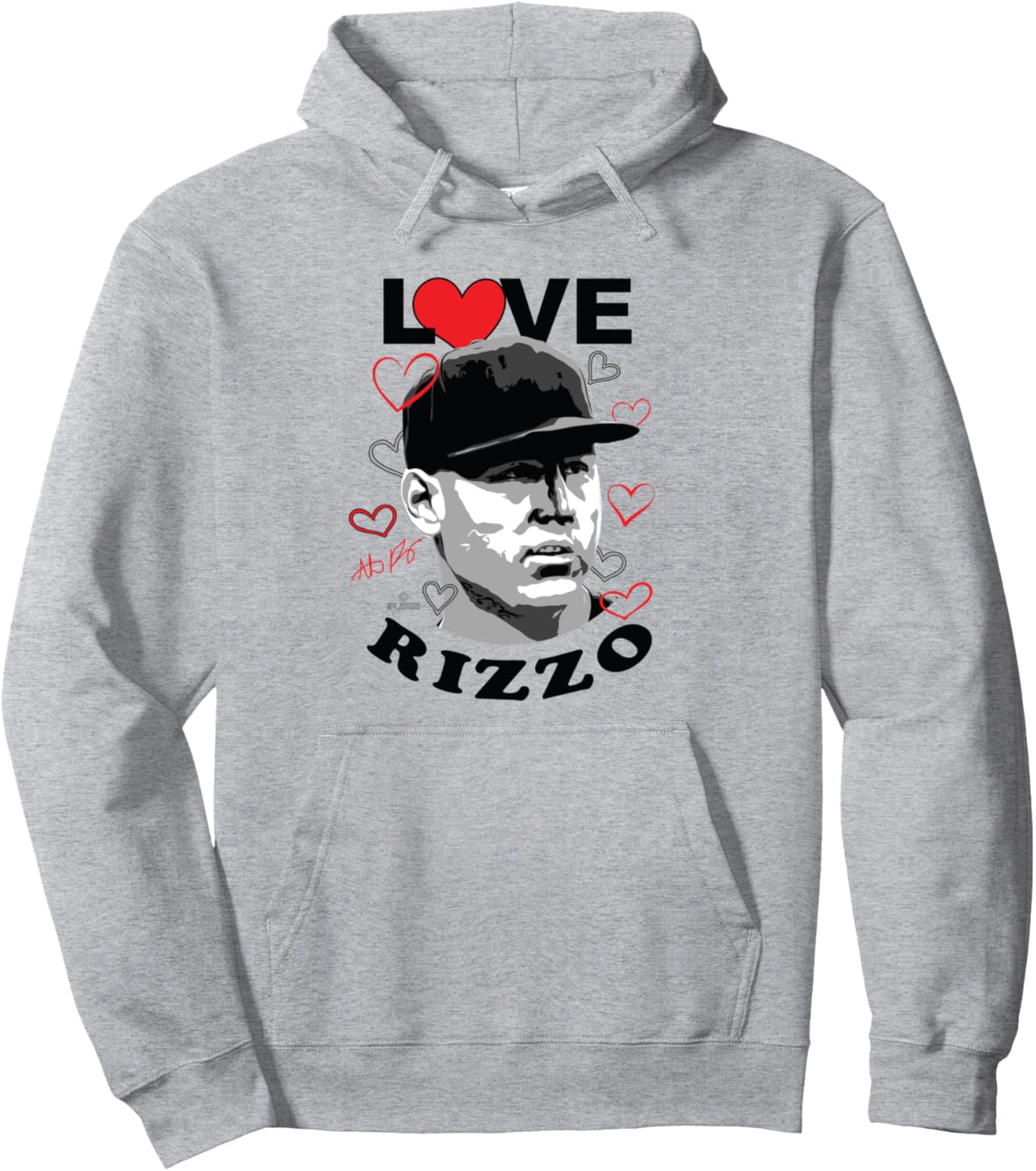 

Толстовка Love Anthony Rizzo New York Baseball MLBPA Ryno Sports, серый