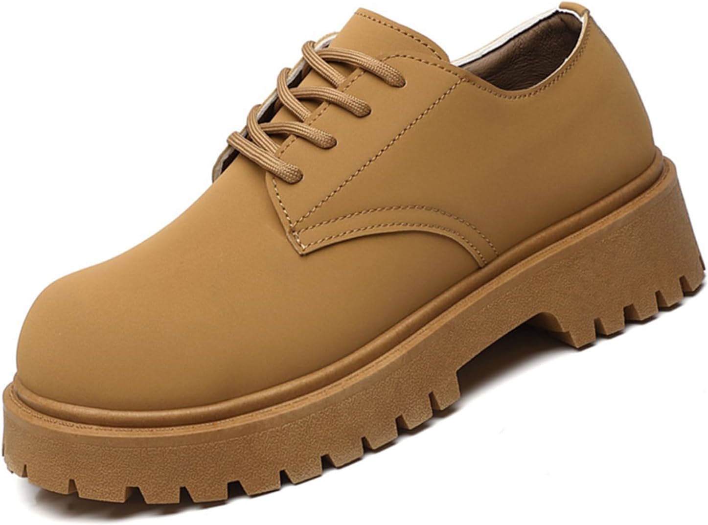 

Мужские туфли на платформе с массивной подошвой, из лакированной кожи, с шнуровкой, оксфорды, повседневные деловые дерби Sehdk, желтый