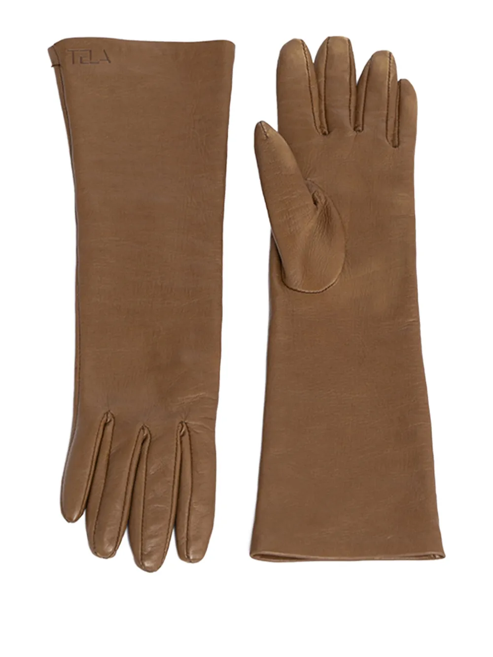 

Перчатки с тисненным логотипом Tela, коричневый