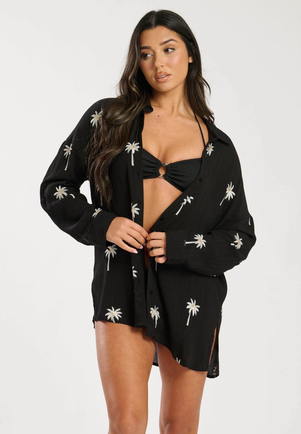 

Пляжный аксессуар EMBROIDERED PALM South Beach, черный