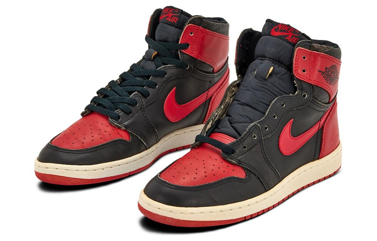 Кроссовки Air Jordan 1 Vintage Basketball Shoes Men High-top Red/Black, красный/черный — фото 4