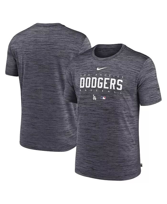 

Мужская футболка цвета угольно-серого цвета Los Angeles Dodgers Authentic Collection Velocity Performance Practice Practice Nike