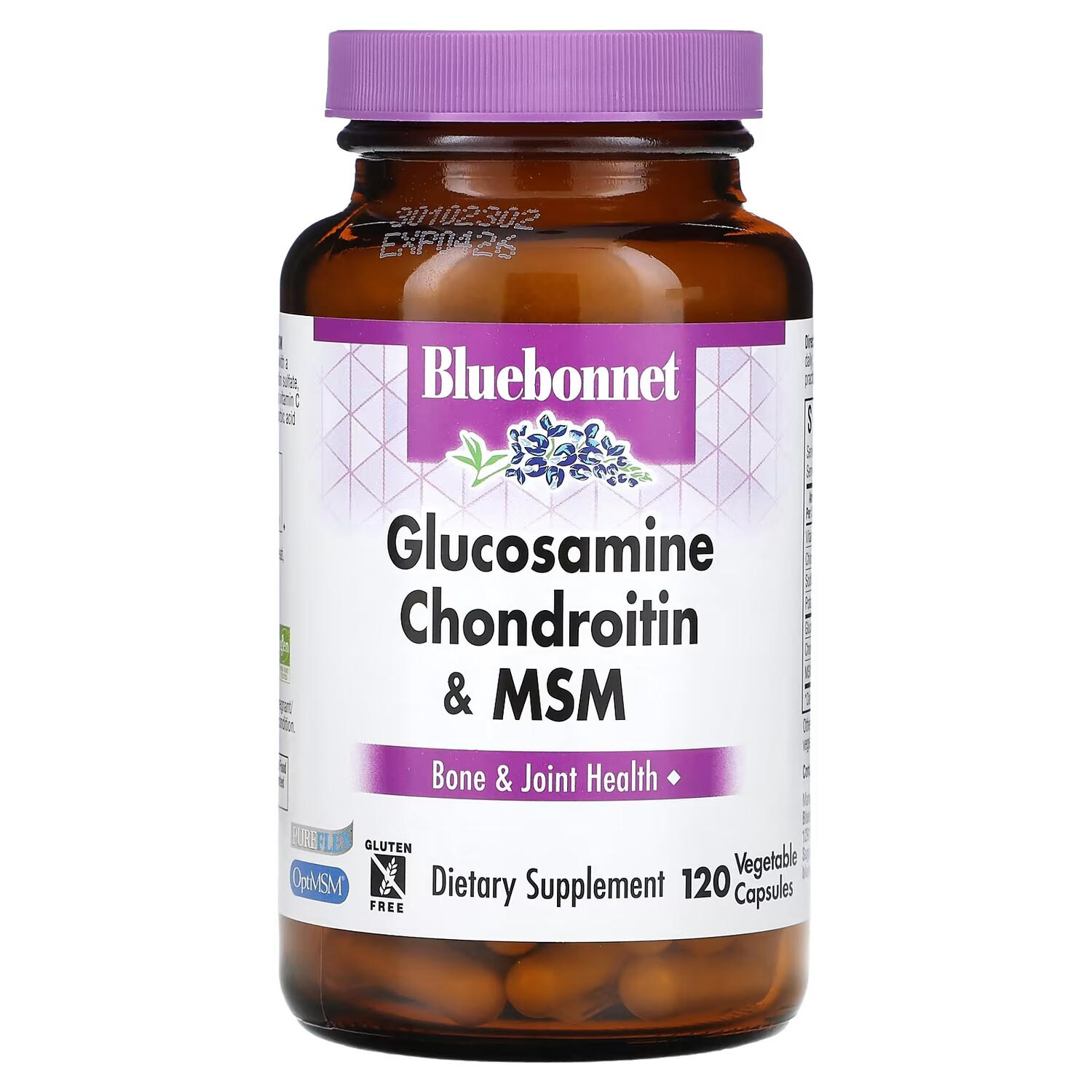 

Bluebonnet Nutrition Глюкозамин, Хондроитин и МСМ, 120 растительных капсул