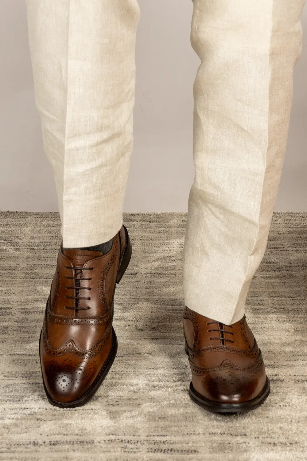 Туфли оксфордские wingtip из кожи Oswin Hyde, темно-коричневый — фото 3
