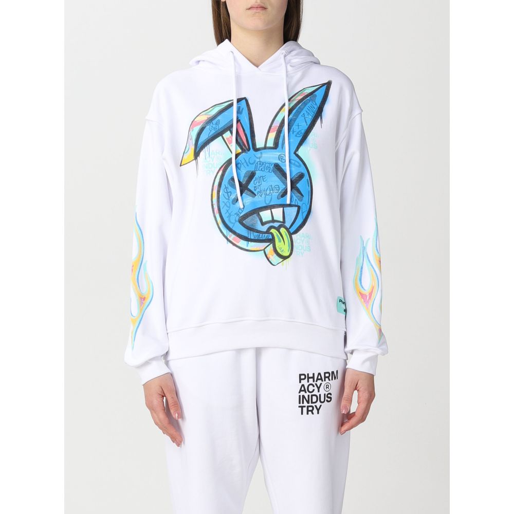 

Белая хлопковая женская толстовка с капюшоном Pharmacy Industry