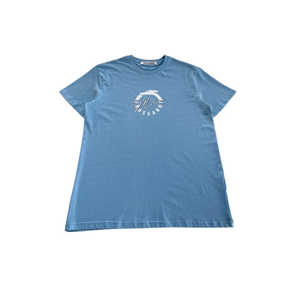 

Футболка из светло-голубого хлопка Trussardi Beachwear