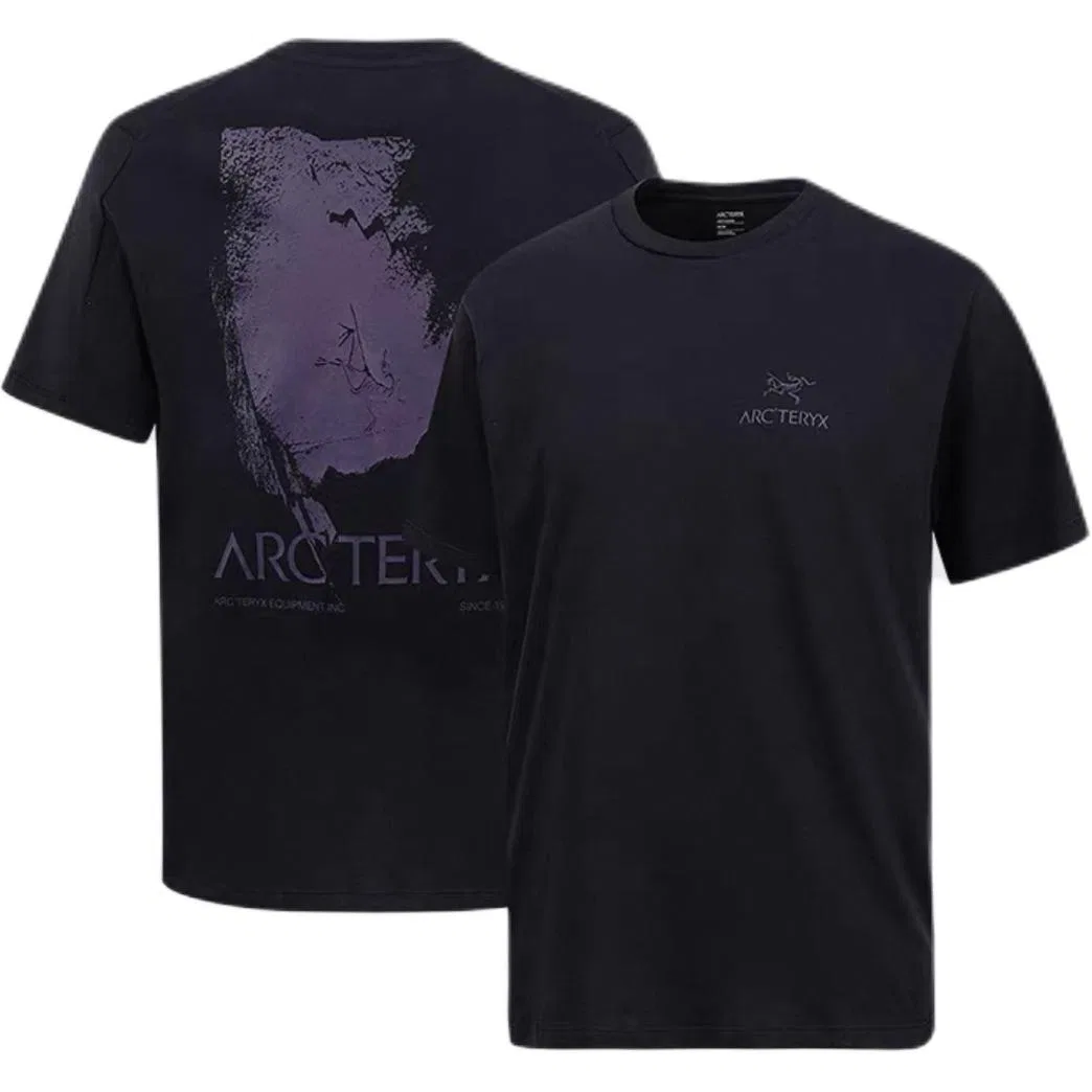 Футболка хлопковая KRAGG SL COTTON CACODAEMON Arcteryx черно-фиолетовая