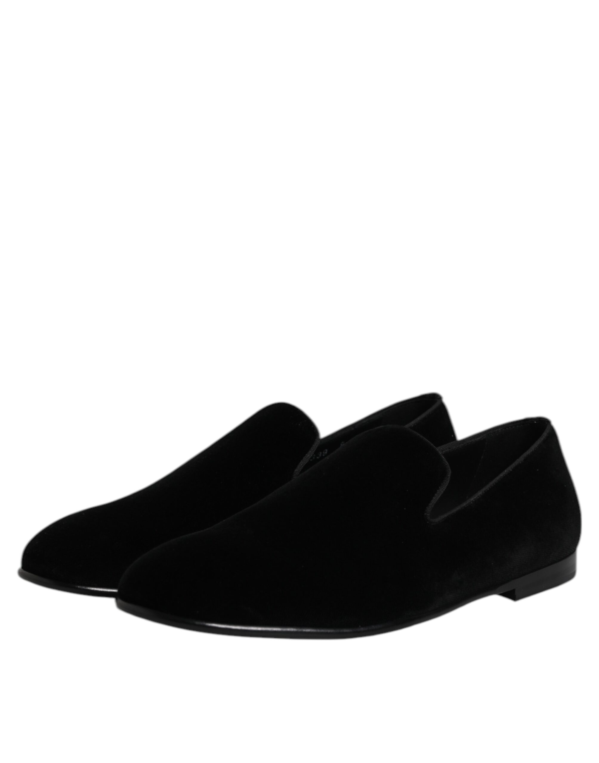 Черные бархатные туфли-лоферы Slip On, формальная обувь Dolce & Gabbana, Black — фото 4