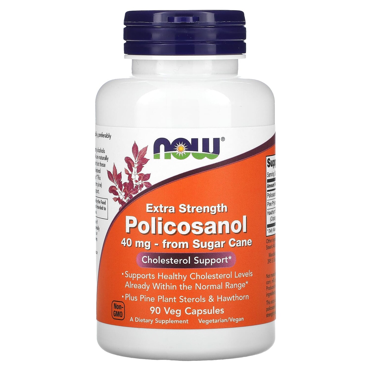 

Now Foods Extra Strength Policosanol 40 мг 90 растительных капсул