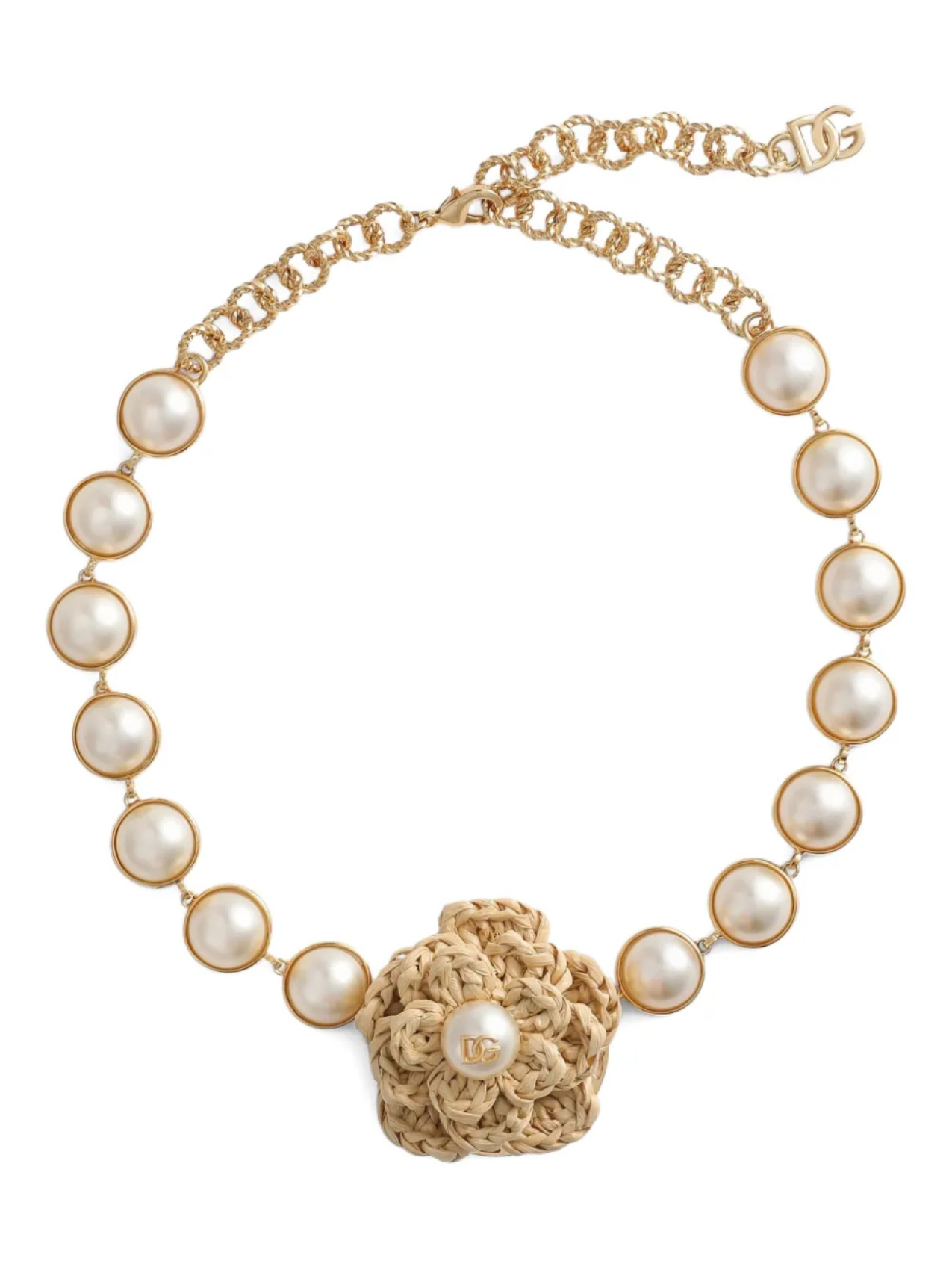 

Dolce & Gabbana колье с цветочным декором, золотой
