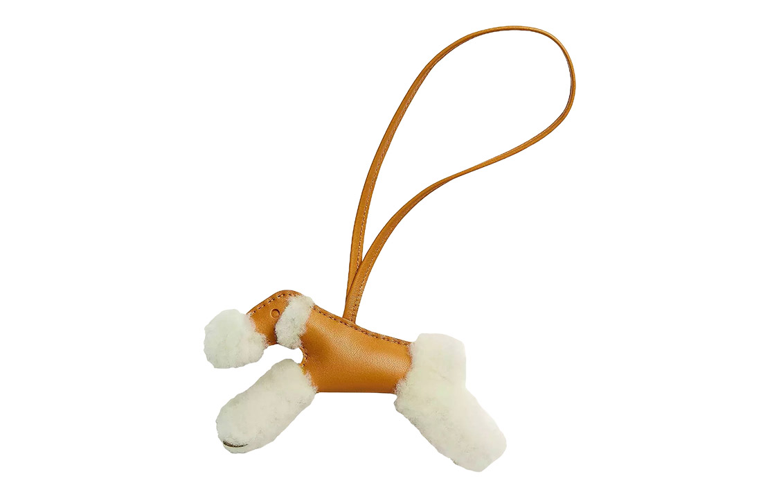 HERMES Подвеска из овчины унисекс желто-белая, Yellow/White — фото 2