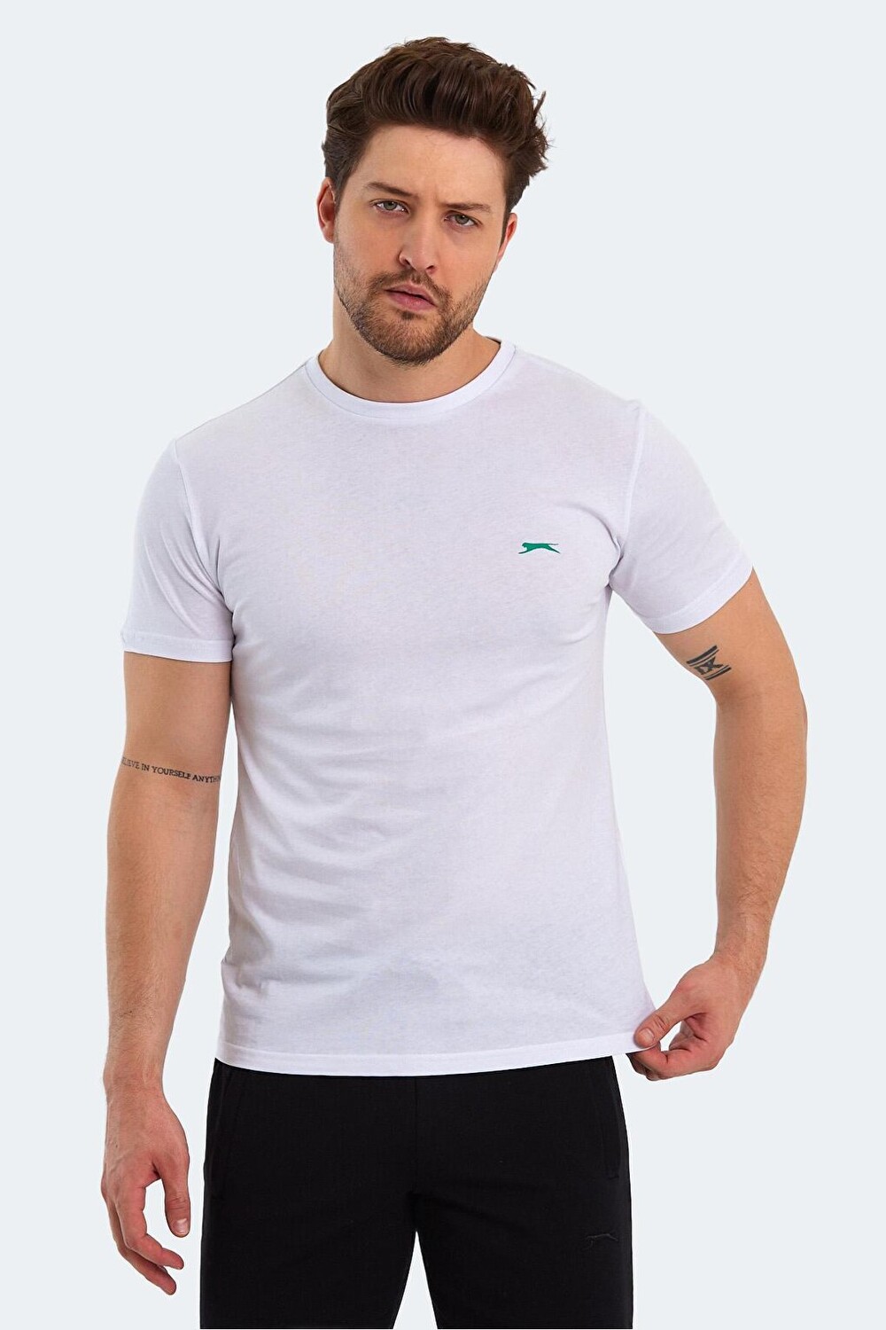

POLL Мужская футболка с коротким рукавом белая SLAZENGER, Белый, POLL Мужская футболка с коротким рукавом белая SLAZENGER
