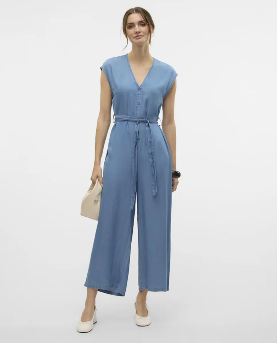 

Длинный женский комбинезон из тенселя Vero Moda, синий