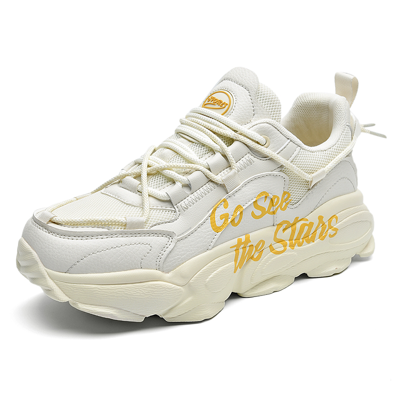 

DEVIL AND ANGEL Антискользящие и износостойкие дышащие низкие массивные кроссовки унисекс бежевые - бежевый[Увеличение роста]Заказывайте на размер больше