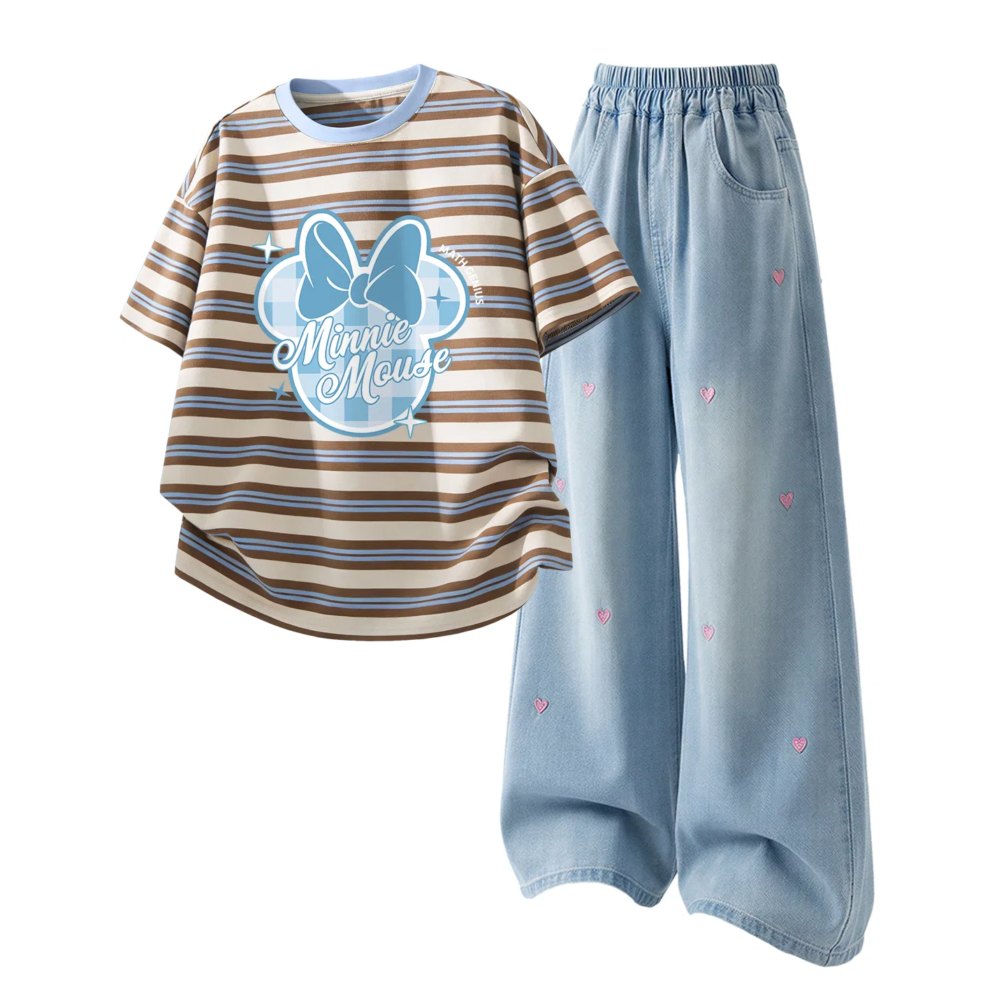 Детский спортивный костюм Casual Sportswear 2 Piece Set Disney, Diwa Belt Blue Coffee+Solid Color Denim Light Blue