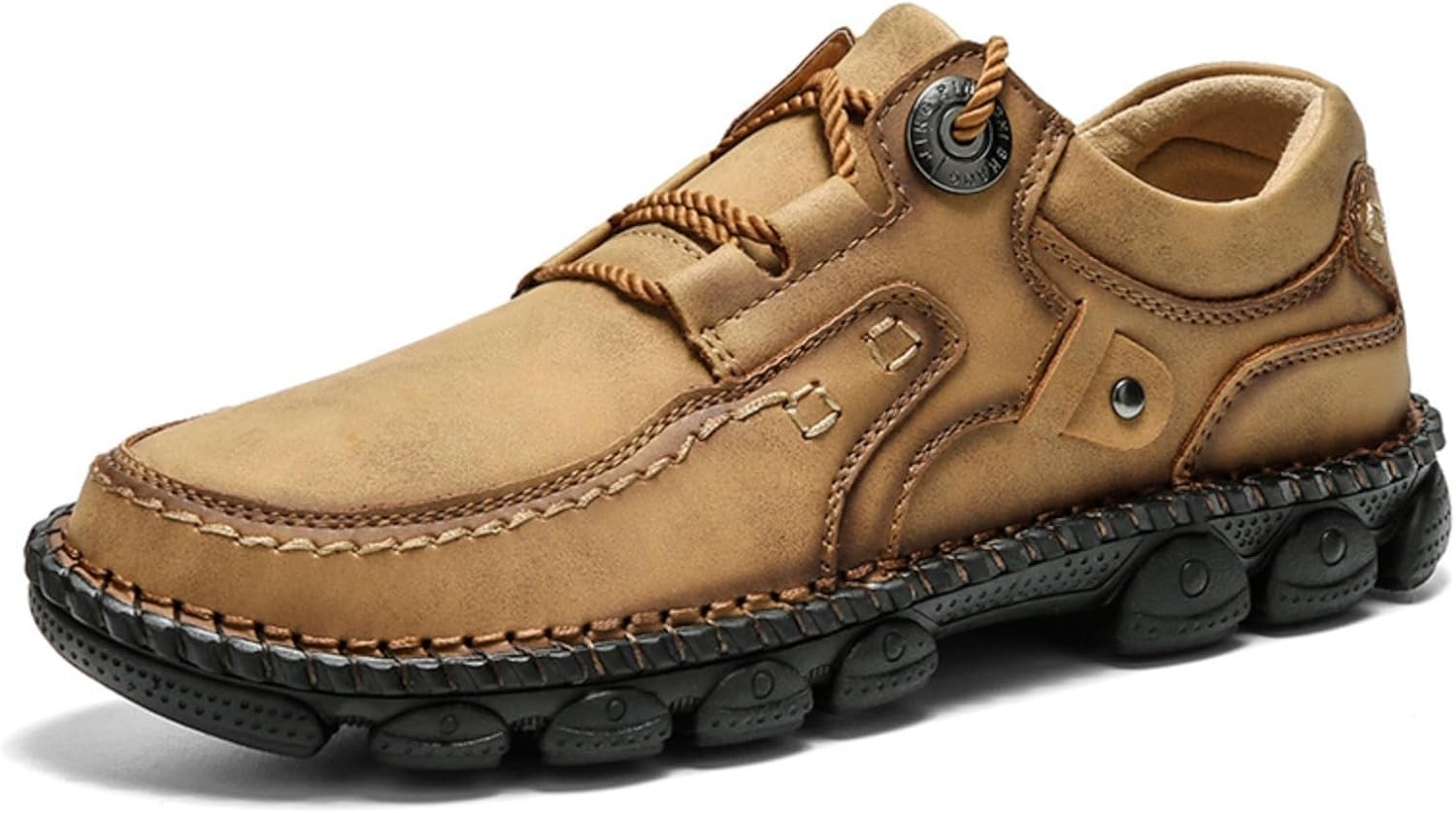 

Мужские кожаные ретро ботинки ручной работы с мягкой подошвой, удобные для ходьбы, модные повседневные деловые ботинки Чакка в западном стиле Lefu Myallfeet, хаки