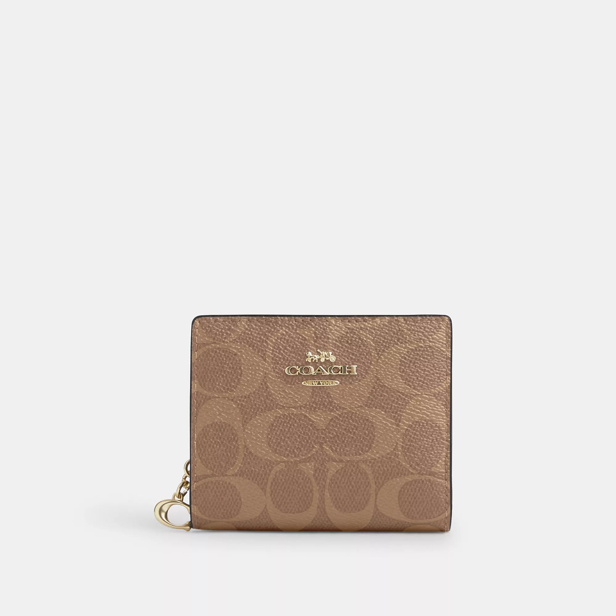 

Кошелек Coach Outlet Snap Wallet из фирменной ткани, золотой/бежевый/коричневый