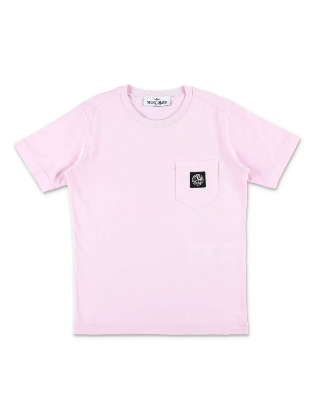 

Футболка с нашивкой-логотипом Stone Island Junior, розовый