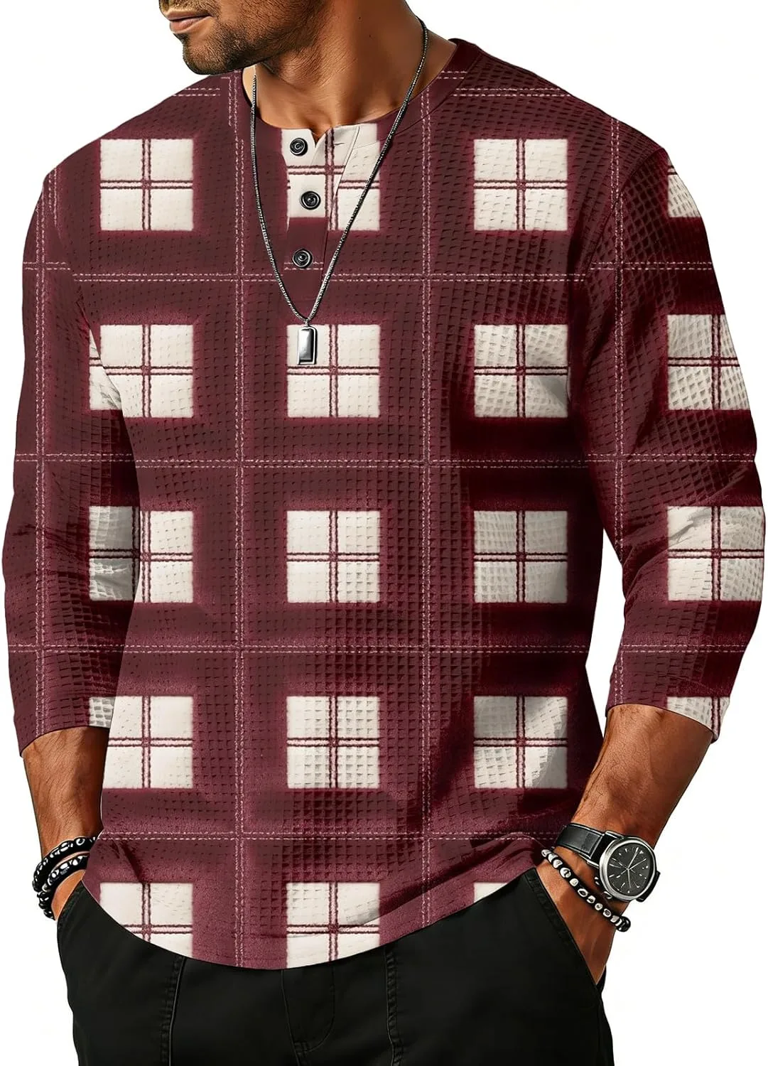 

WENKOMG1 мужская футболка с коротким рукавом в клетку Regular Fit летняя повседневная легкая, S-2XL