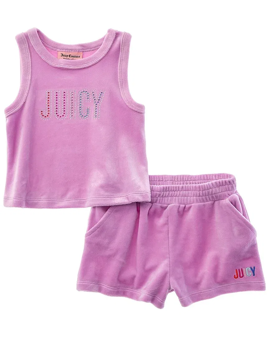 Комплект Juicy Couture из двух предметов: шорты и топ, фиолетовый