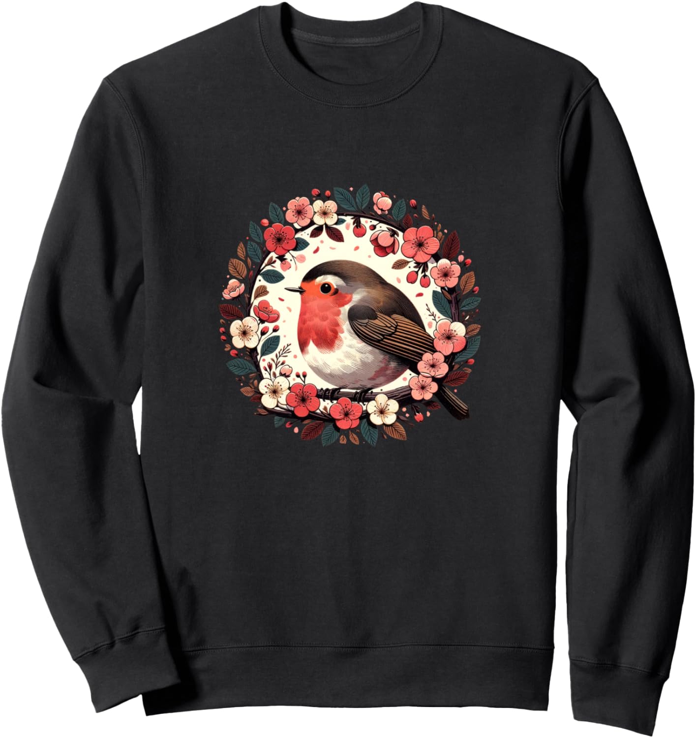 

Толстовка с изображением птиц Мичигана и цветущей сакуры Michigan Lovers Flower Bubb, черный