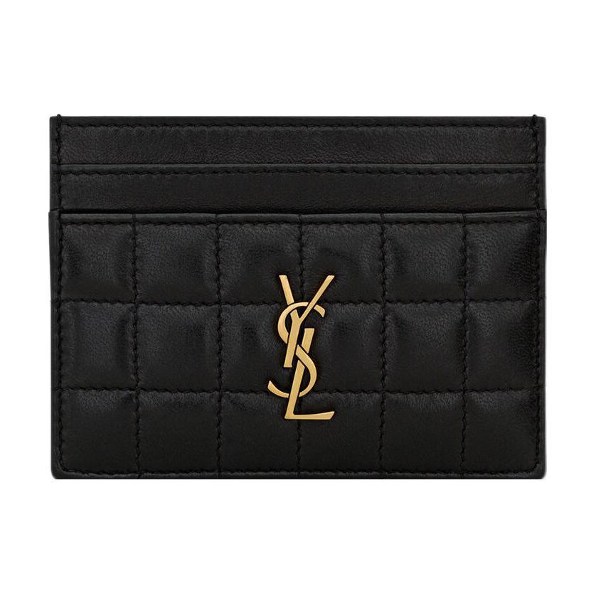 

SAINT LAURENT Визитница из овчины, женская, черная