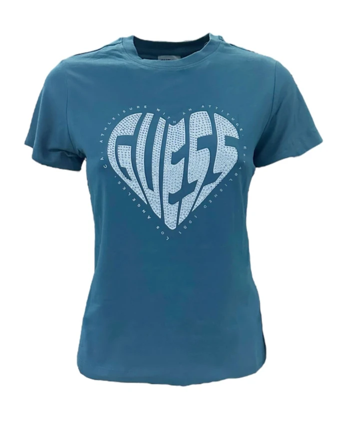 

Синяя футболка с коротким рукавом v5ri08j Guess, синий