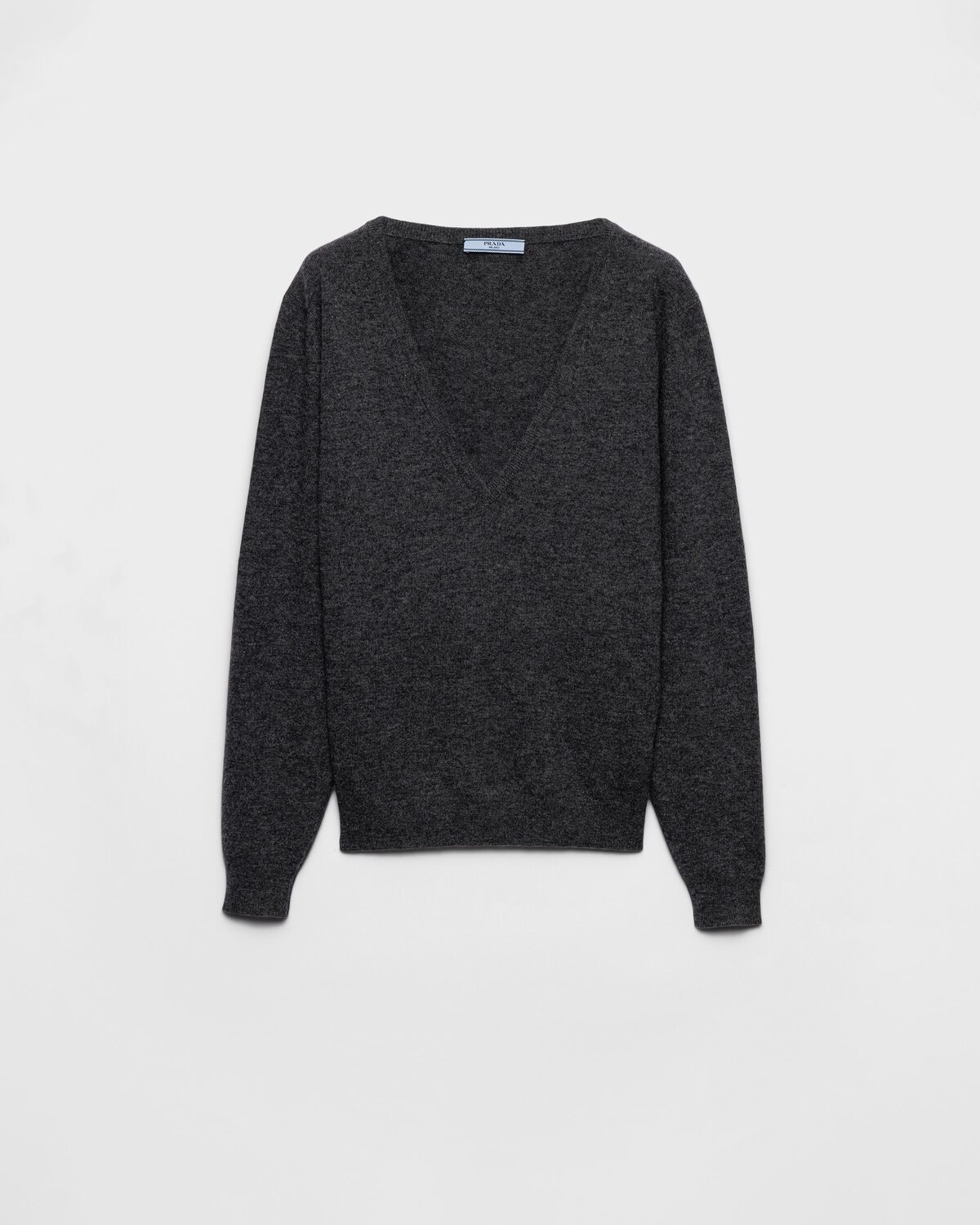 

Кашемировый свитер с V-образным вырезом Prada, грифельно-серый