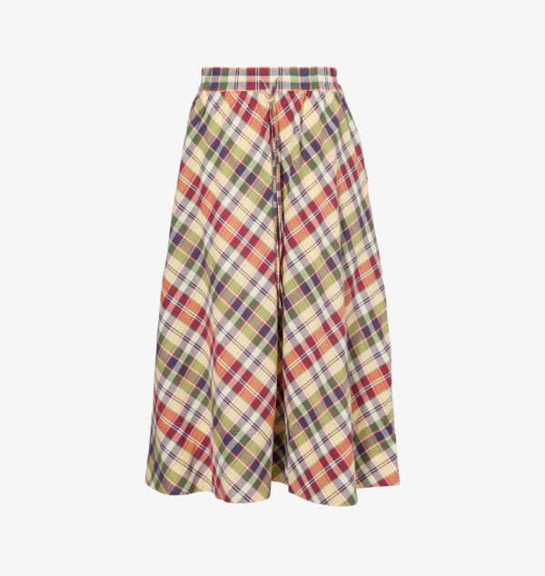 

Юбка макси из хлопка в клетку с завязками на талии Polo Ralph Lauren, мультиколор