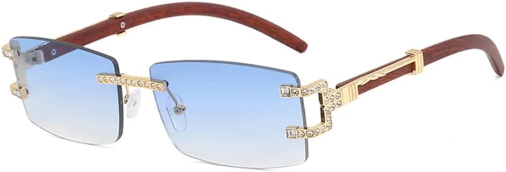 

Солнцезащитные очки с защитой UV400 | Металлическая оправа в стиле панк | для женщин и мужчин | для занятий спортом на открытом воздухе и вождения LXLHWN, Gold Gradient Blue