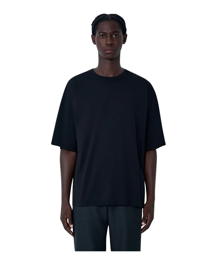 

Футболка с круглым вырезом из хлопкового трикотажа Dries Van Noten, черный