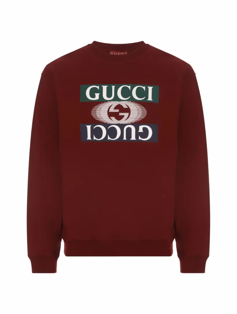 

Хлопковый свитшот с логотипом Gucci, бордовый