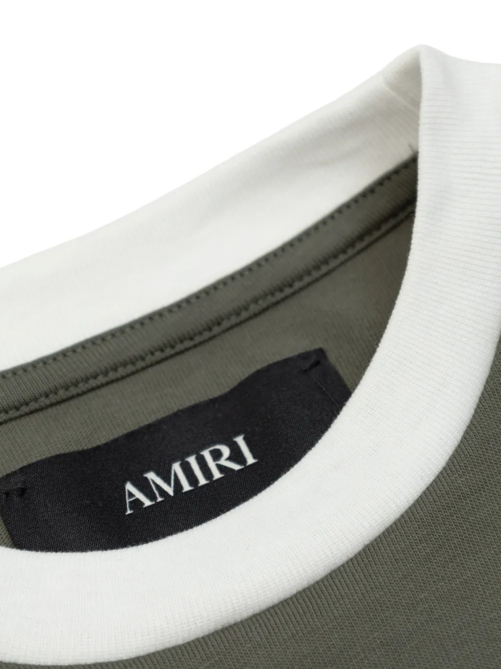 Футболка с контрастной окантовкой и принтом тигра Amiri Kids, зеленый — фото 3