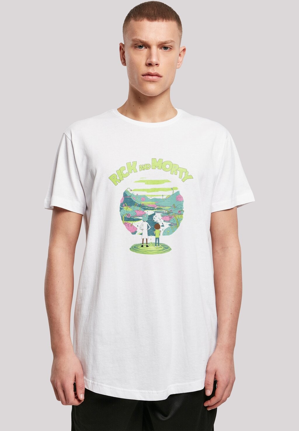 

Футболка с принтом LONG CUT RICK AND MORTY F4NT4STIC, белый