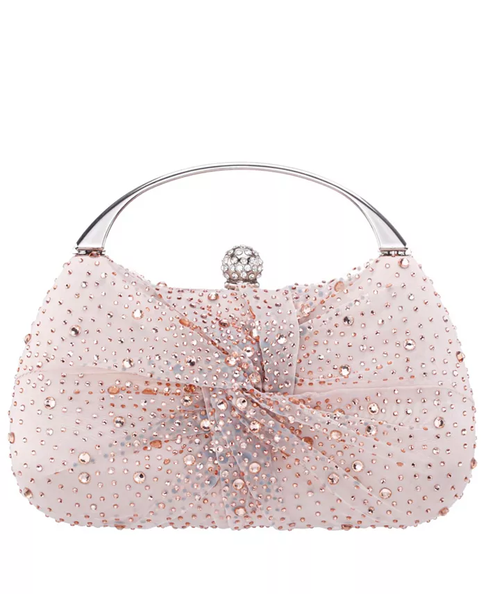 

Клатч-миниатюра Crystal Twist из шифона и атласа Nina, розовый