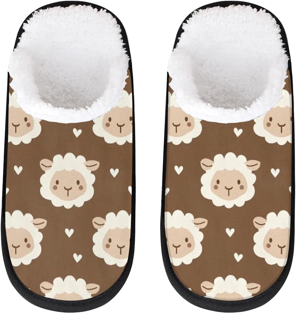 

Тапочки Gublec для женщин и мужчин, уютные с нескользящей подошвой, для дома, теплые плюшевые тапочки для дома, спальни и путешествий, Cute Sheep Heart