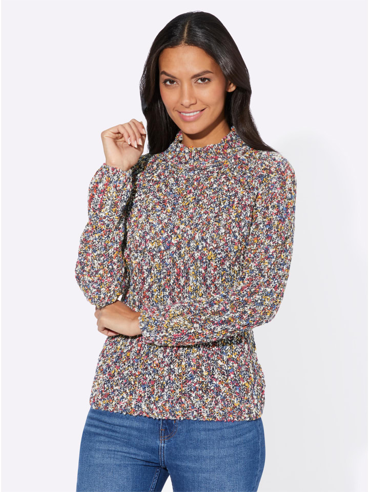 

Свитер с воротником-стойкой в меланжевом цвете темно-синего цвета WITT WEIDEN