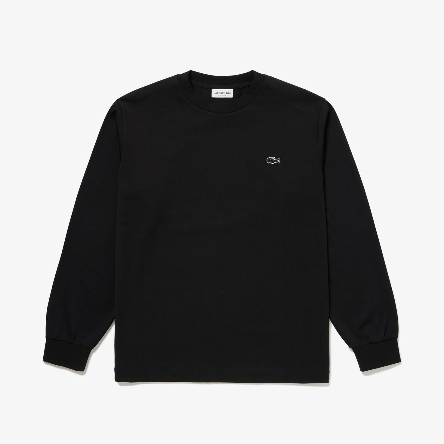 Официальная мужская базовая футболка с длинным рукавом LACOSTE, черный — фото 4